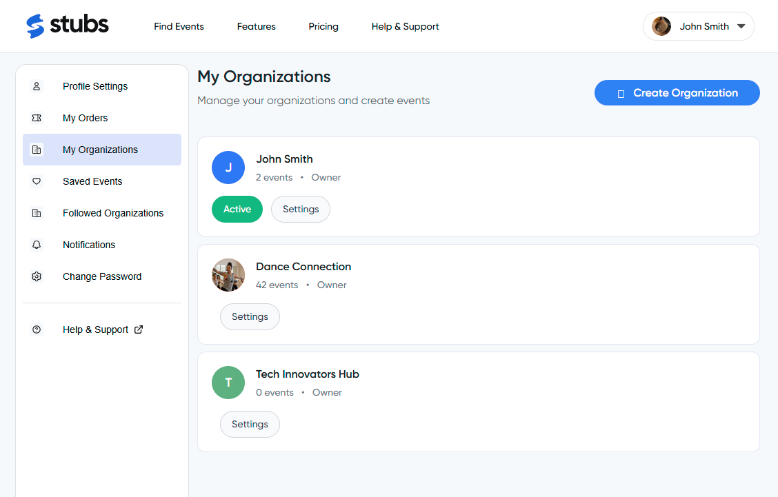 Multi-Organization Management Dashboard